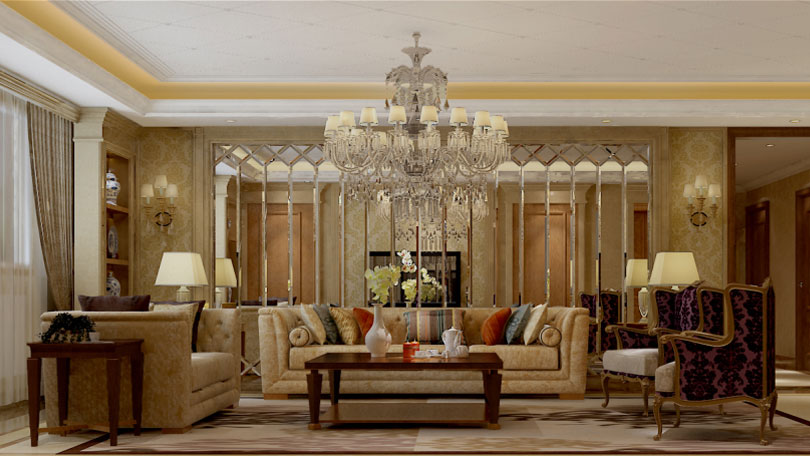 紫竹院小区 四居室 奢华欧式 高度国际 装饰设计 客厅图片来自高度国际装饰宋增会在8万四居室150㎡奢华欧式风格的分享