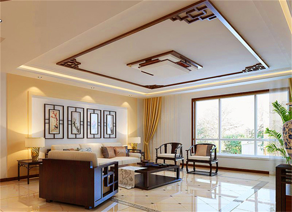 三居室装饰 中式简约风 温馨舒适 装修效果图 客厅图片来自上海实创-装修设计效果图在16万打造简中温馨舒适三居的分享