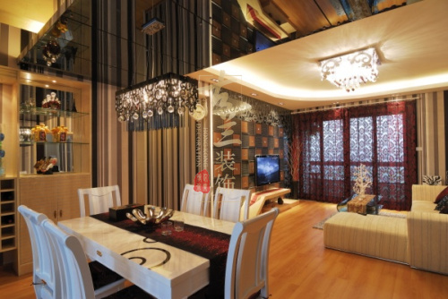 现代 三居 温馨 小清新 装修设计 餐厅图片来自香港古兰装饰-成都在暖色调清心时尚温馨小窝的分享