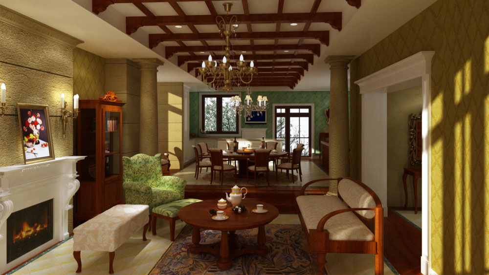 别墅 美式 亮度 温馨 客厅图片来自高度国际装饰韩冰在君山别墅350㎡美式效果的分享