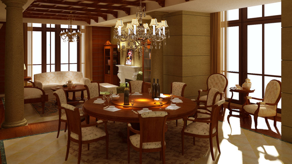 别墅 美式 亮度 温馨 餐厅图片来自高度国际装饰韩冰在君山别墅350㎡美式效果的分享