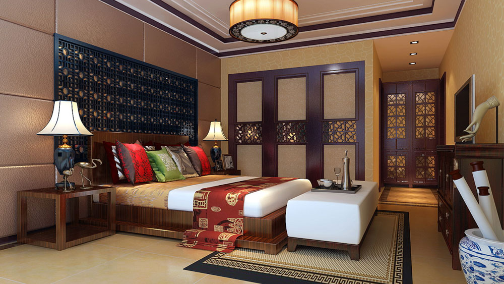 中信城 三居室 新中式风格 高度国际 装饰设计 高度希文 卧室图片来自高度国际装饰宋增会在7万三居室136㎡新中式风格的分享