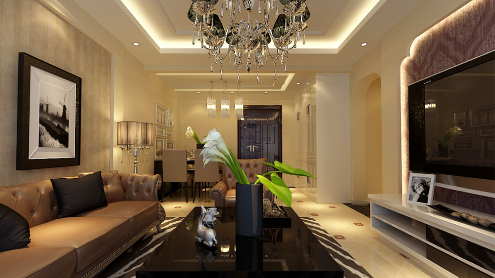 红木林 一居室 现代简约 高度国际 装饰设计 高度希文 客厅图片来自高度国际装饰宋增会在4.5万一居室80㎡现代简约风格的分享