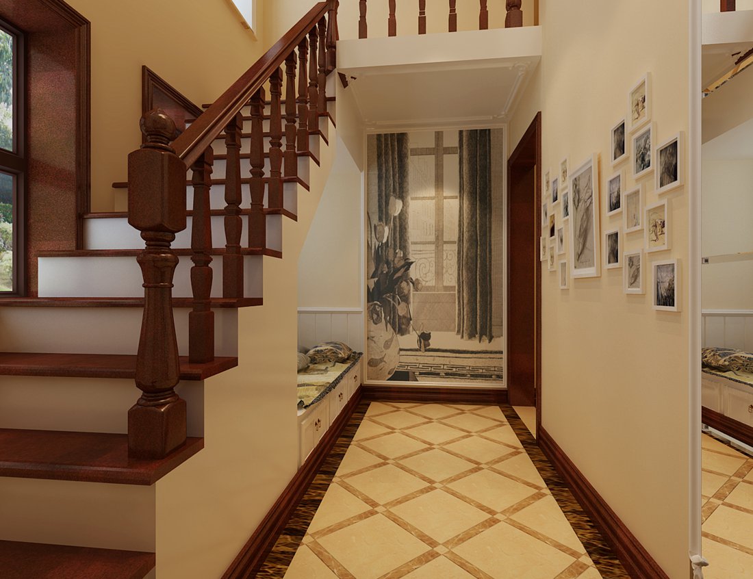 别墅 白领 尚层装饰 美式 楼梯 楼梯图片来自北京别墅装修案例在清新美式展现经典美学空间的分享