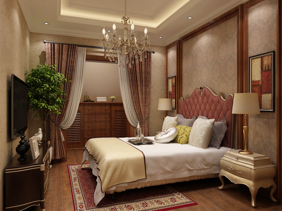 别墅 白领 美式 尚层装饰 卧室 卧室图片来自北京别墅装修案例在美式温馨清凉一夏的分享