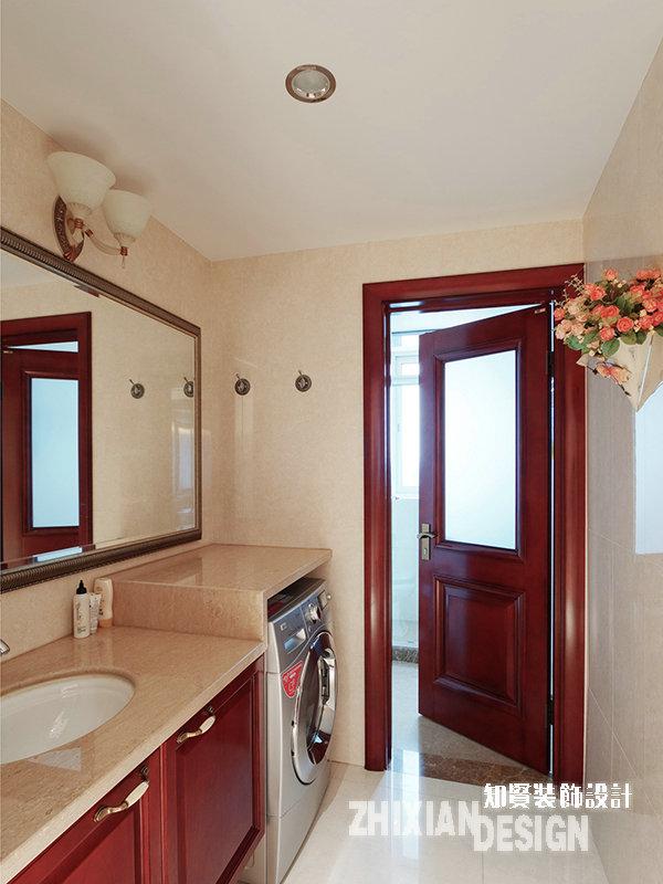 卫生间图片来自上海知贤设计小徐在140平古典美式之家 雍容清雅的分享