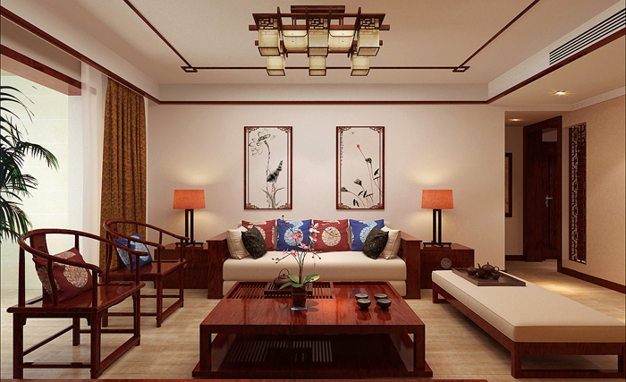 业之峰装饰 中式风格 四居室 客厅图片来自石家庄业之峰装饰在阿尔卡迪亚152平米新中式的分享