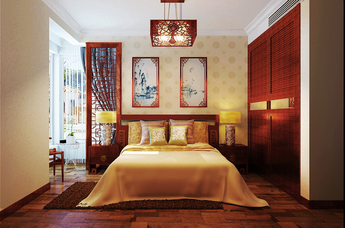 业之峰装饰 中式风格 四居室 卧室图片来自石家庄业之峰装饰在阿尔卡迪亚152平米新中式的分享