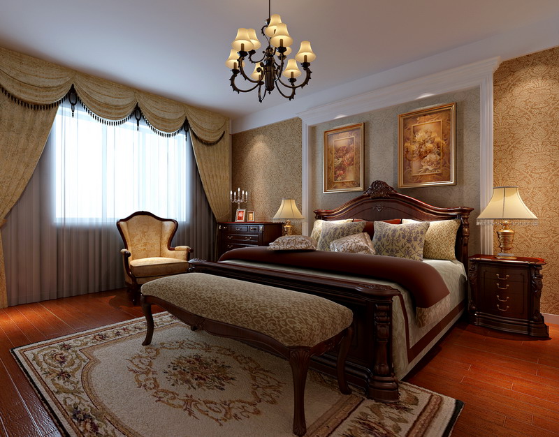 现代 4居 古典 装修 设计 报价 家居 室内 家庭 卧室图片来自实创装饰集团广州公司在非常享受其中的优雅 大气 和精致的分享