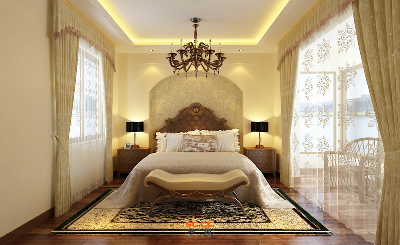 别墅 欧式 林语城 成都实创 奢华 大气 高贵 卧室图片来自成都实创装饰在奢华不俗，独特不喧。的分享