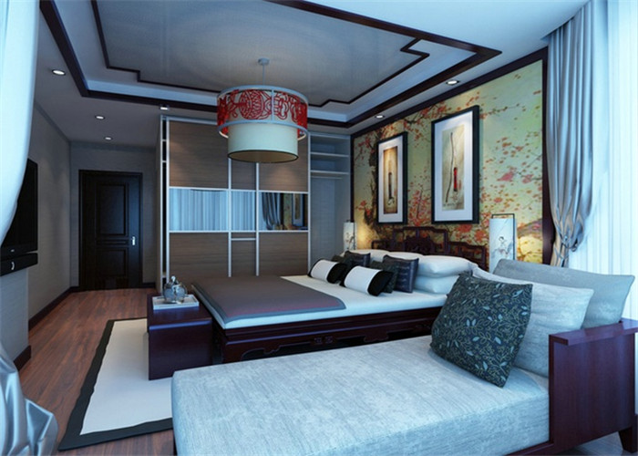 三居 现代中式 卧室图片来自武汉沐昇装饰在南国明珠的分享