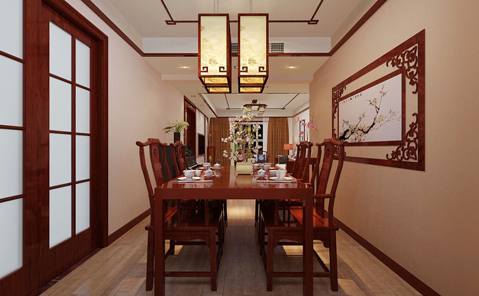 业之峰装饰 中式风格 四居室 餐厅图片来自石家庄业之峰装饰在阿尔卡迪亚152平米新中式的分享