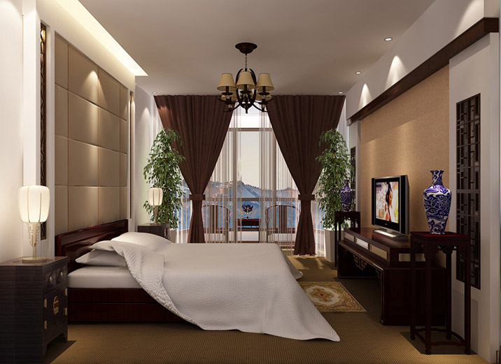 简约 三居 欧式 卧室图片来自北京实创装饰在路劲世界城120平米新中式三居的分享