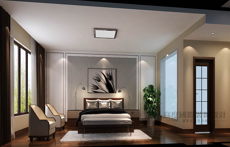 简约 平层 卧室图片来自高度国际设计装饰在西山壹号院200㎡简约风格案例的分享