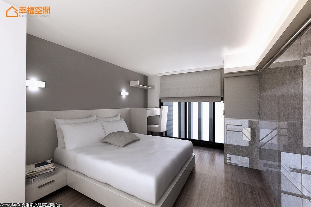 二居 跃层 现代风格 简约 卧室图片来自幸福空间在黑与白 层次感美寓的分享