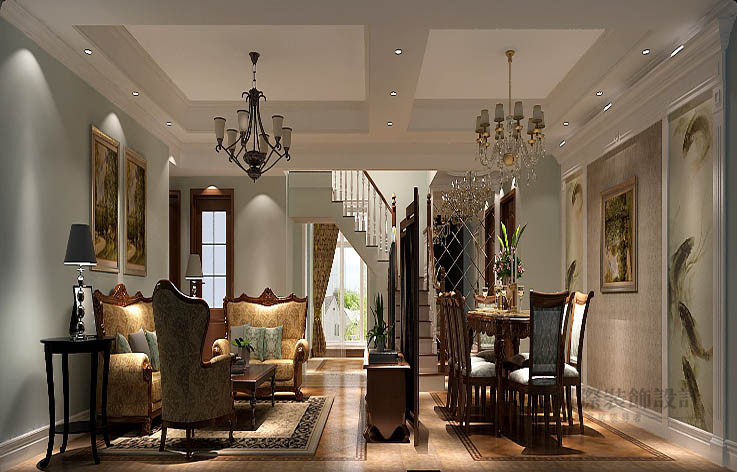 简约 欧式 三居 客厅图片来自高度国际设计装饰在鲁能七号院175㎡三居简欧风格的分享