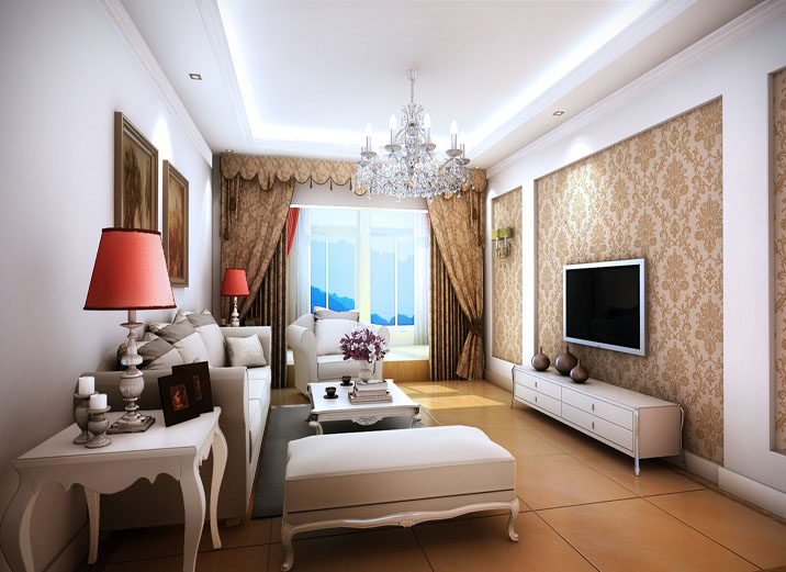 简约 三居 欧式 客厅图片来自北京实创装饰在龙山华府140平米欧式风格装修的分享