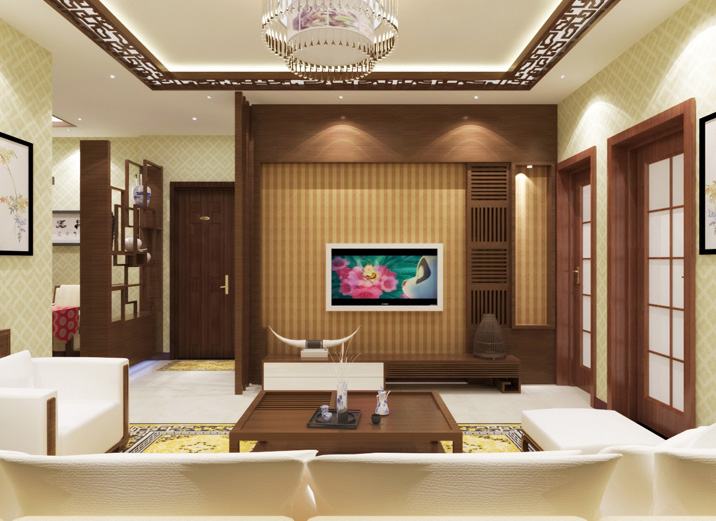 简约 三居 欧式 客厅图片来自北京实创装饰在路劲世界城120平米新中式三居的分享