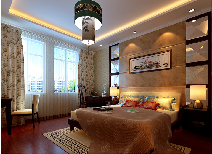中式 别墅 卧室图片来自实创装饰上海公司在90万打造温馨大方，现代家居的分享