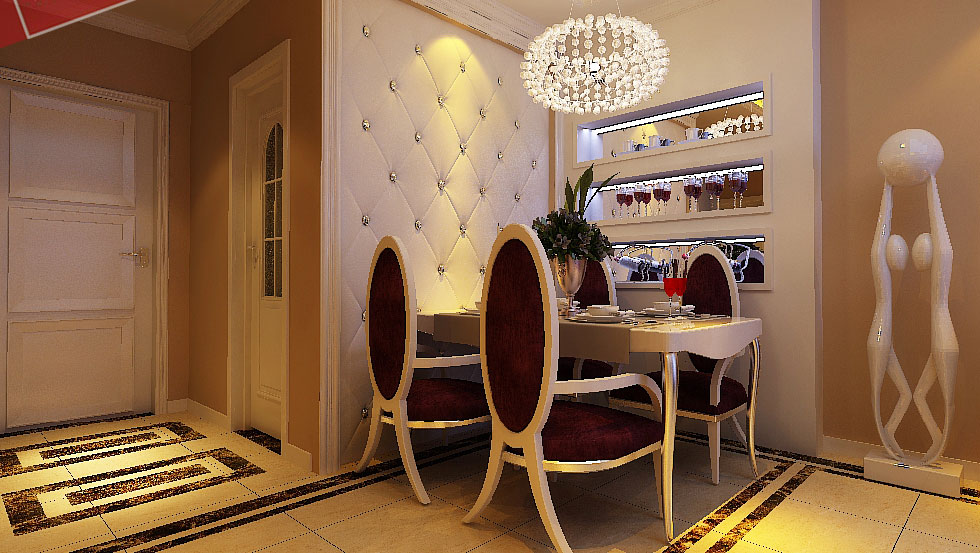 沁山水尚品 两居室 简约欧式 高度国际 装饰设计 餐厅图片来自高度国际装饰宋增会在7.6万打造两居室欧式的分享