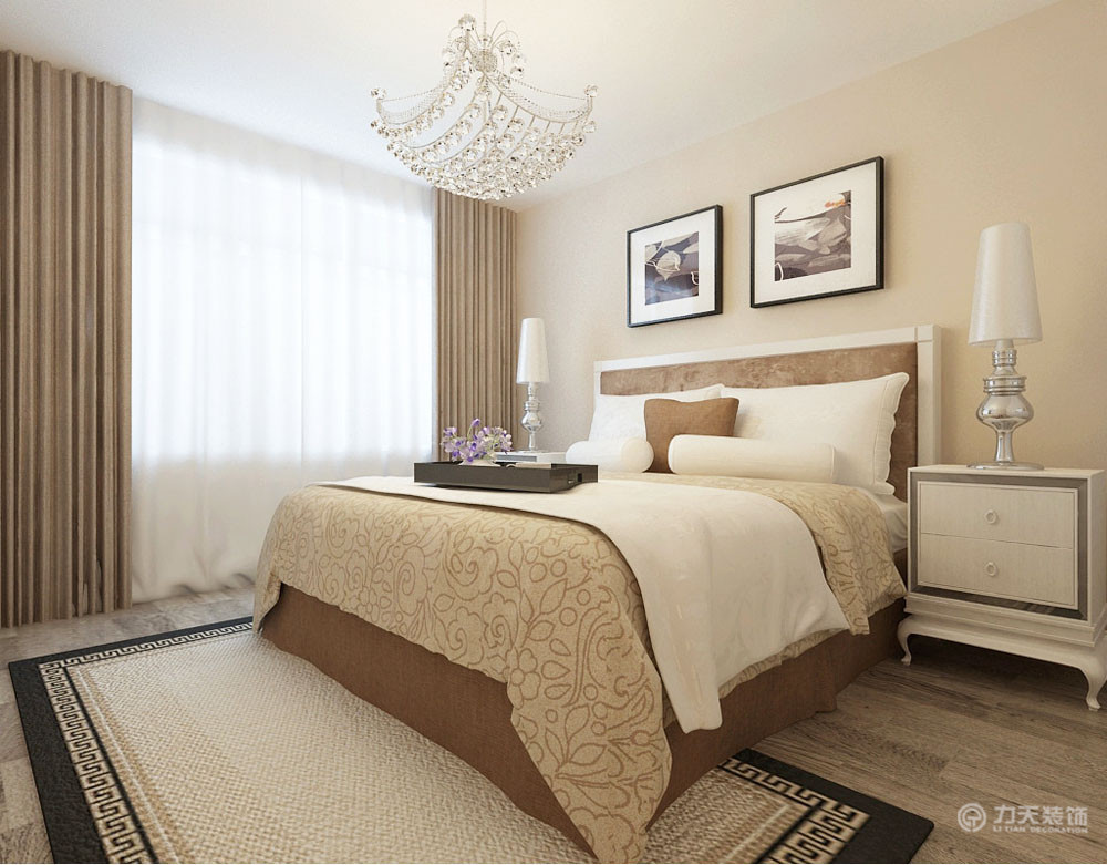 欧式 简欧 三居 白领 收纳 80后 小资 卧室图片来自阳光力天装饰在保利玫瑰湾-94㎡-简欧风格的分享