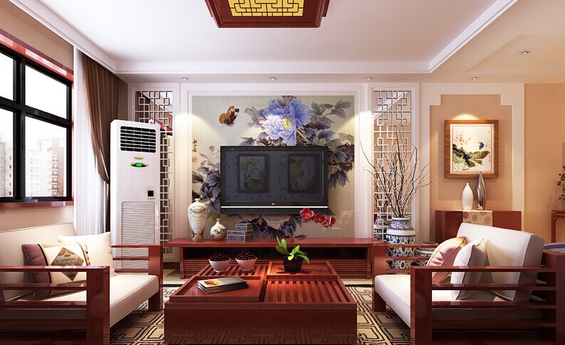 中式效果图 中式设计 中式装修 三居 客厅图片来自河南超凡装饰在打造139㎡中式风格彰显中式魅力的分享