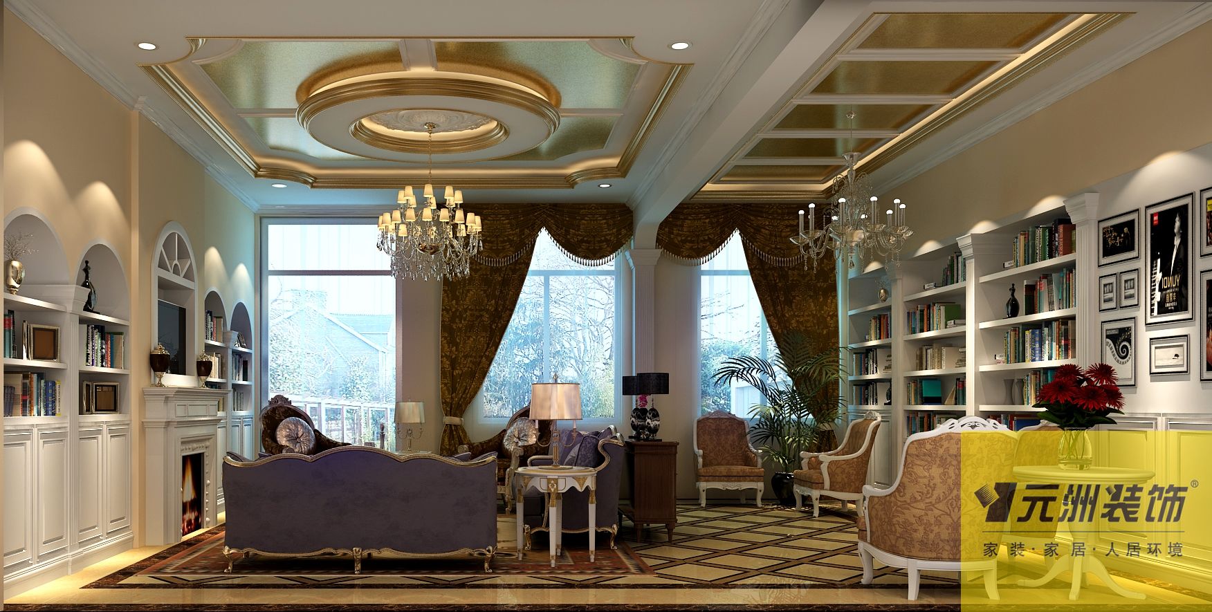 客厅图片来自北京元洲最好装修设计在舒适淡雅，怡然安静的分享