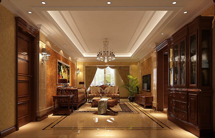 欧式 古典 公寓 客厅图片来自高度国际设计装饰在中景未山赋184㎡欧式新古典主义的分享
