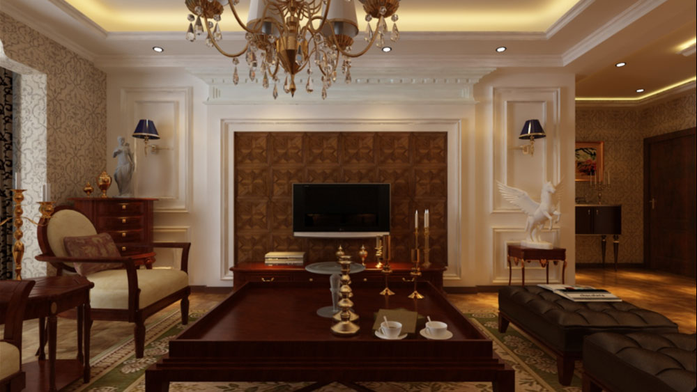 橡树湾 三居室 美式风格 高度国际 装饰设计 客厅图片来自高度国际装饰宋增会在16万三居室美式风格的分享