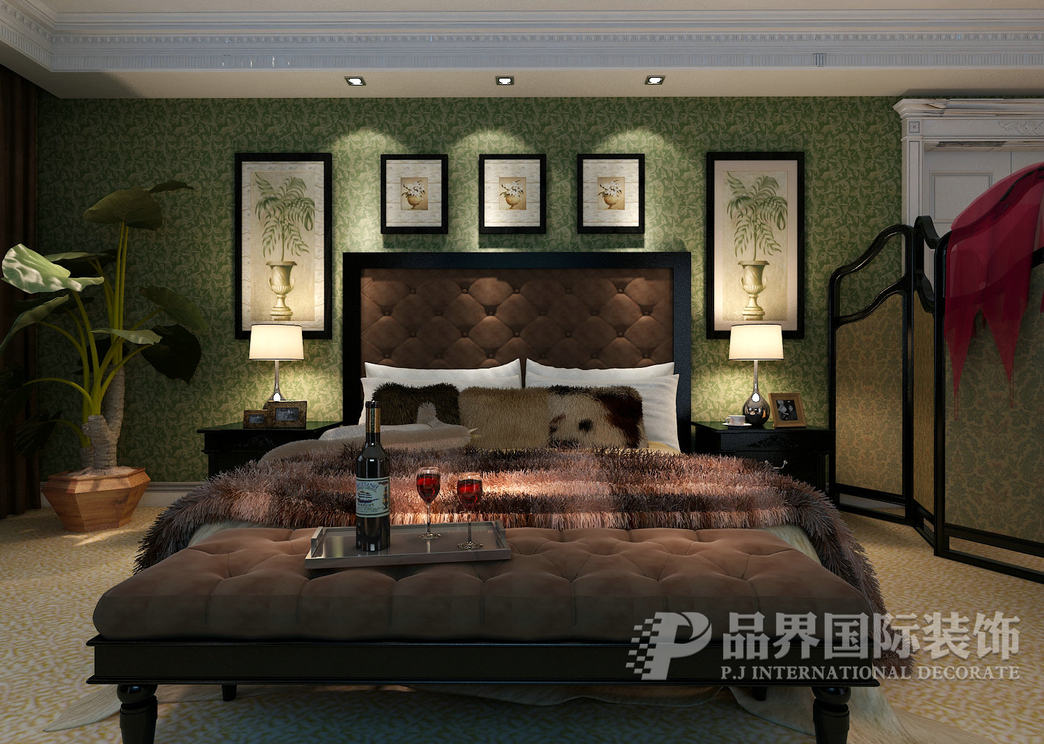 美式 新古典 别墅 石家庄 卧室图片来自石家庄力天装饰在麦卡伦别墅480平美式新古典风格的分享