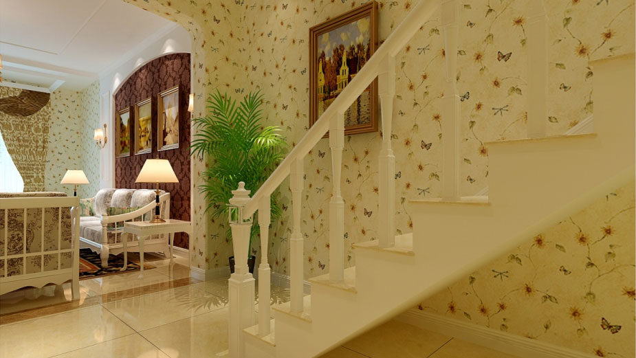 樱花别苑 别墅 欧式风格 高度国际 装饰设计 楼梯图片来自高度国际装饰宋增会在15万别墅欧式风格的分享
