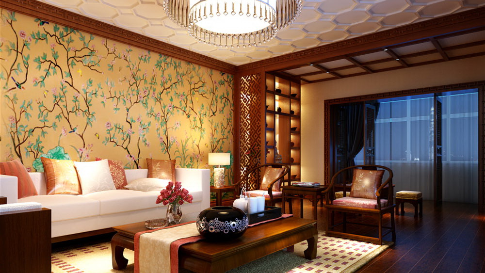 光湖国际 四居室 中式风格 高度国际 装饰设计 客厅图片来自高度国际装饰宋增会在13.5四居室中式风格的分享