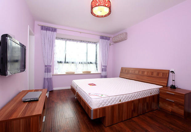 小户型设计 婚房设计 现代简约 开放式厨房 卧室图片来自上海实创-装修设计效果图在62平小屋超喜庆婚房设计的分享