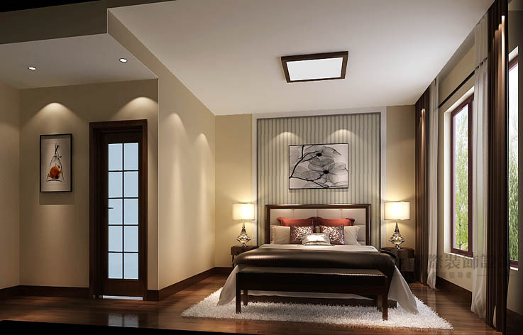 简约 平层 卧室图片来自高度国际设计装饰在西山壹号院200㎡简约风格案例的分享