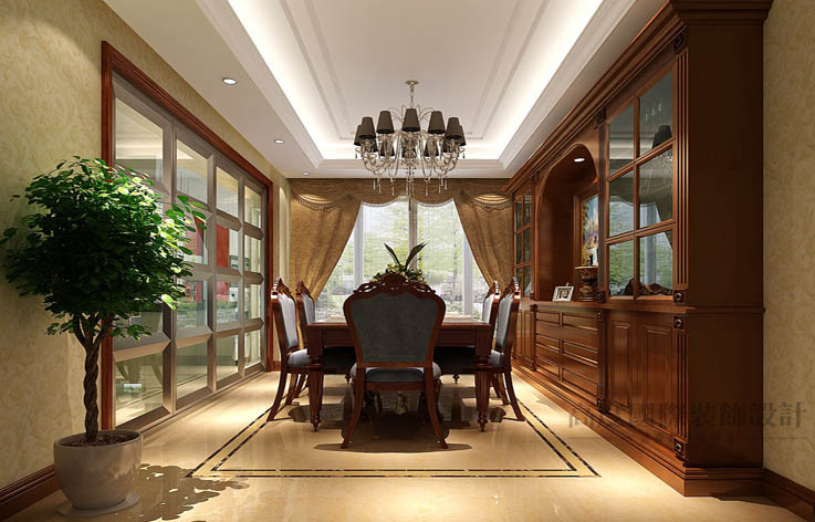 欧式 古典 公寓 餐厅图片来自高度国际设计装饰在中景未山赋184㎡欧式新古典主义的分享