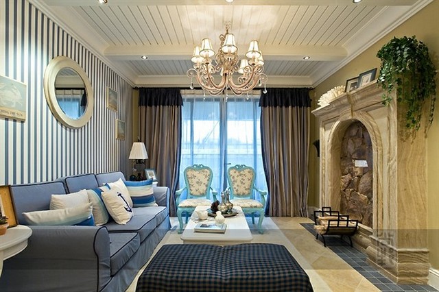 客厅图片来自北京元洲最好装修设计在情系地中海，浪漫漫香林的分享