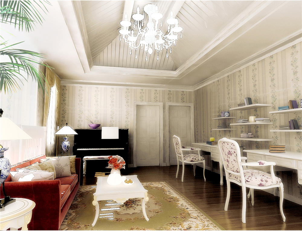 混搭 别墅 白领 收纳 小资 书房图片来自实创装饰完美家装在华丽而雅致，风雅而温馨的分享