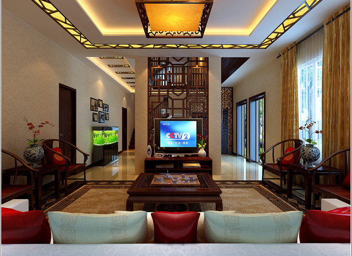 中式 别墅 客厅图片来自实创装饰上海公司在90万打造温馨大方，现代家居的分享