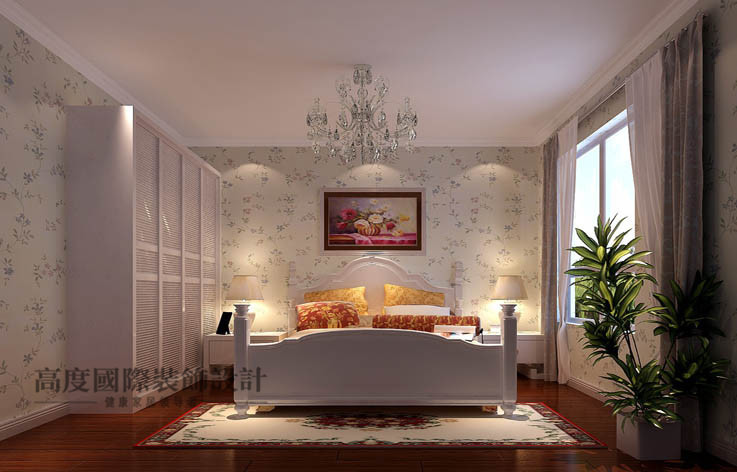 简约 三居 卧室图片来自高度国际设计装饰在华贸城140㎡三居简约风格案例的分享