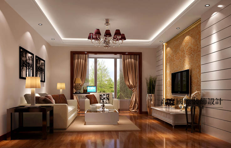 简约 欧式 三居 客厅图片来自高度国际设计装饰在远洋一方127㎡三居简欧风格案例的分享