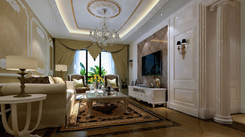 三居室 欧式风格 高度国际 装饰设计 高度希文 客厅图片来自高度国际装饰宋增会在4.2万打造欧式三居的分享