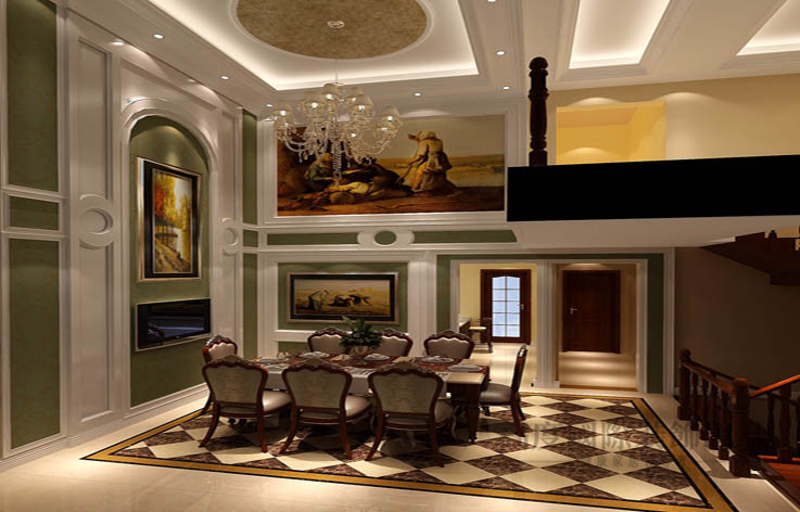 简约 欧式 别墅 餐厅图片来自高度国际设计装饰在中海尚湖世家300平米简欧风格的分享
