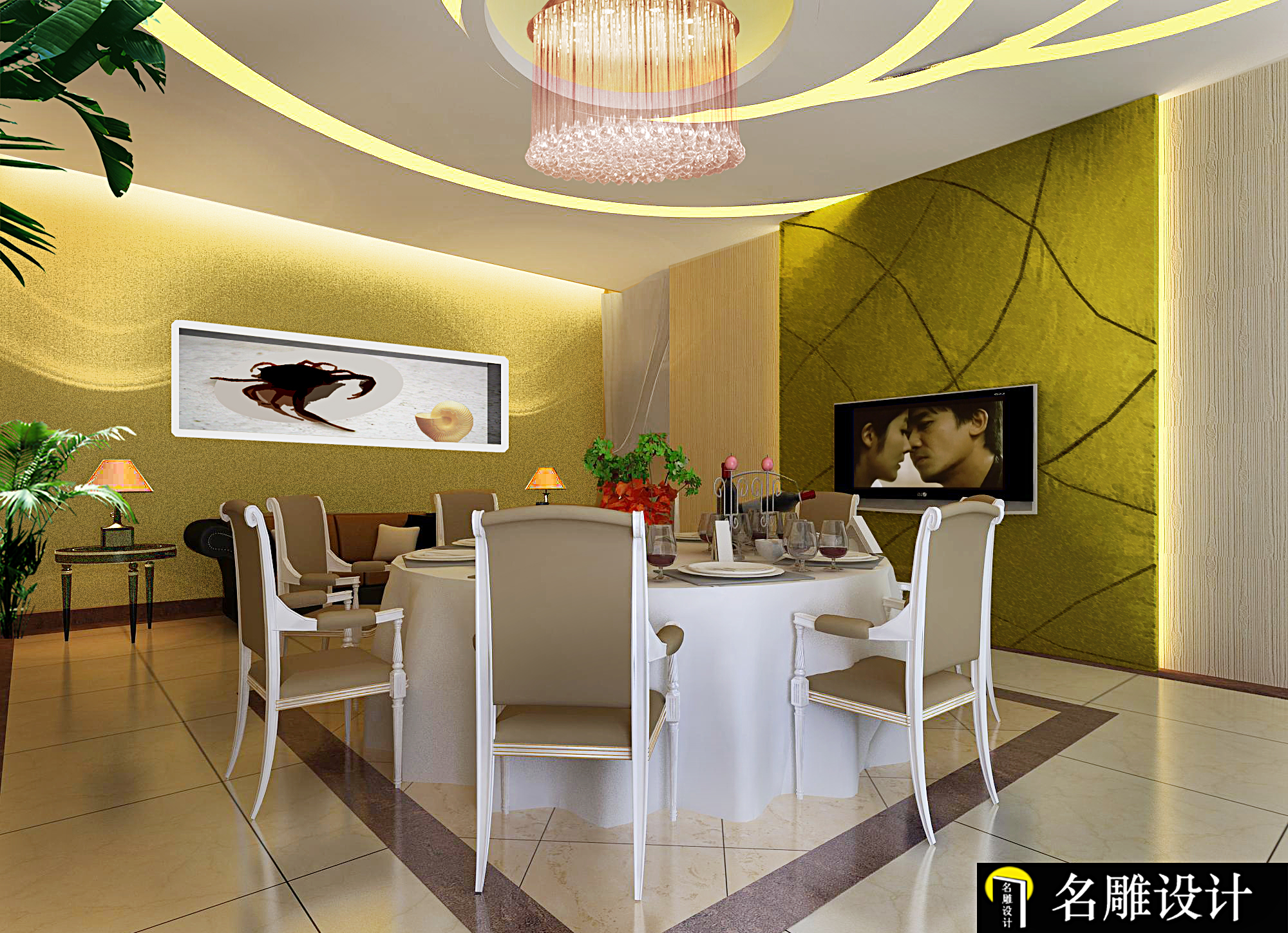 现代 酒楼装修 名雕装饰 餐饮空间 餐厅图片来自名雕装饰设计在中山太王大酒楼豪华装饰的分享