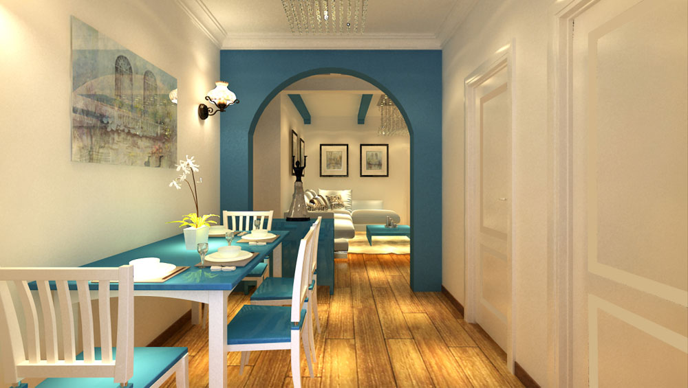 通翠景园 三居室 地中海风格 高度国际 装饰设计 餐厅图片来自高度国际装饰宋增会在7.5万元打造三居室140㎡的分享