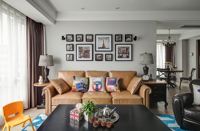 三居 美式 客厅图片来自合建装饰李世超在135平美式三居的分享