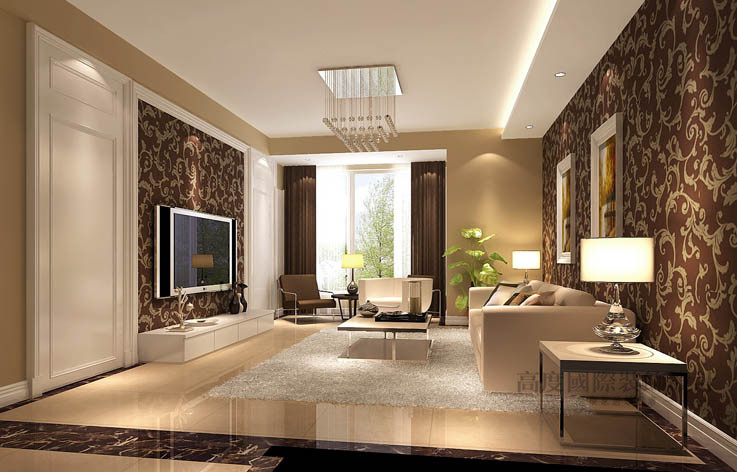 现代 二居 客厅图片来自高度国际设计装饰在8哩岛86㎡二居现代风格设计案例的分享