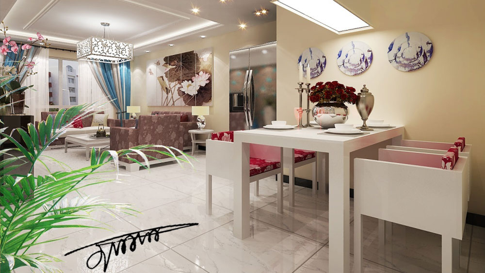 阳光邑上 三居室 现代简约 高度国际 装饰设计 餐厅图片来自高度国际装饰宋增会在5.6万元打造三居室的分享