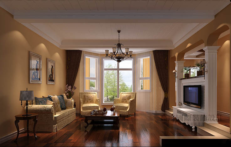 简约 欧式 别墅 客厅图片来自高度国际设计装饰在清凉盛景260㎡独栋别墅简欧风格的分享