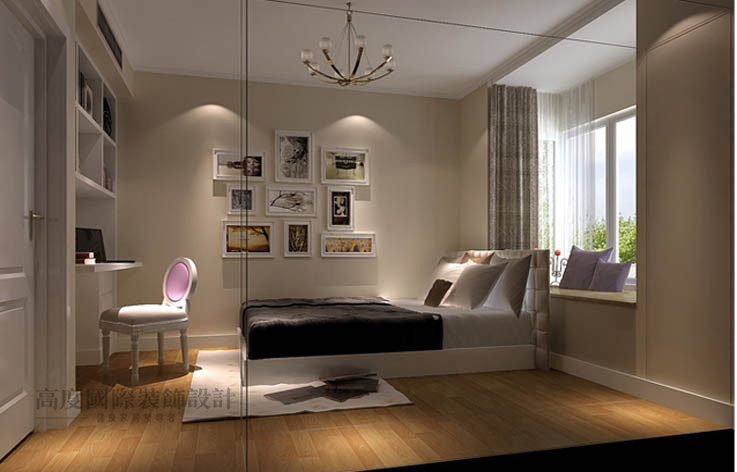 简约 三居 卧室图片来自高度国际设计装饰在中景江山赋112㎡三居简约风格的分享