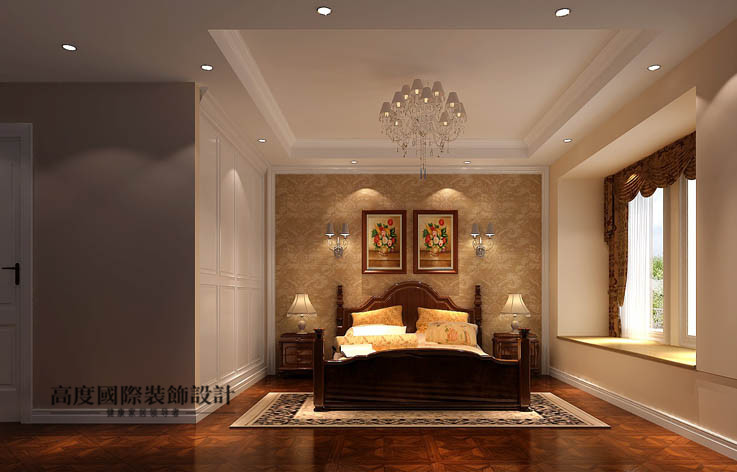 欧式 三居 卧室图片来自高度国际设计装饰在旭辉御府138平米三居欧式风格的分享